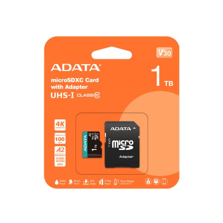 ADATA Premier Pro V30S 1TB microSDXC UHS-I Memory Card - Lightning Fast 100MB/s Speed for Ultimate Performance